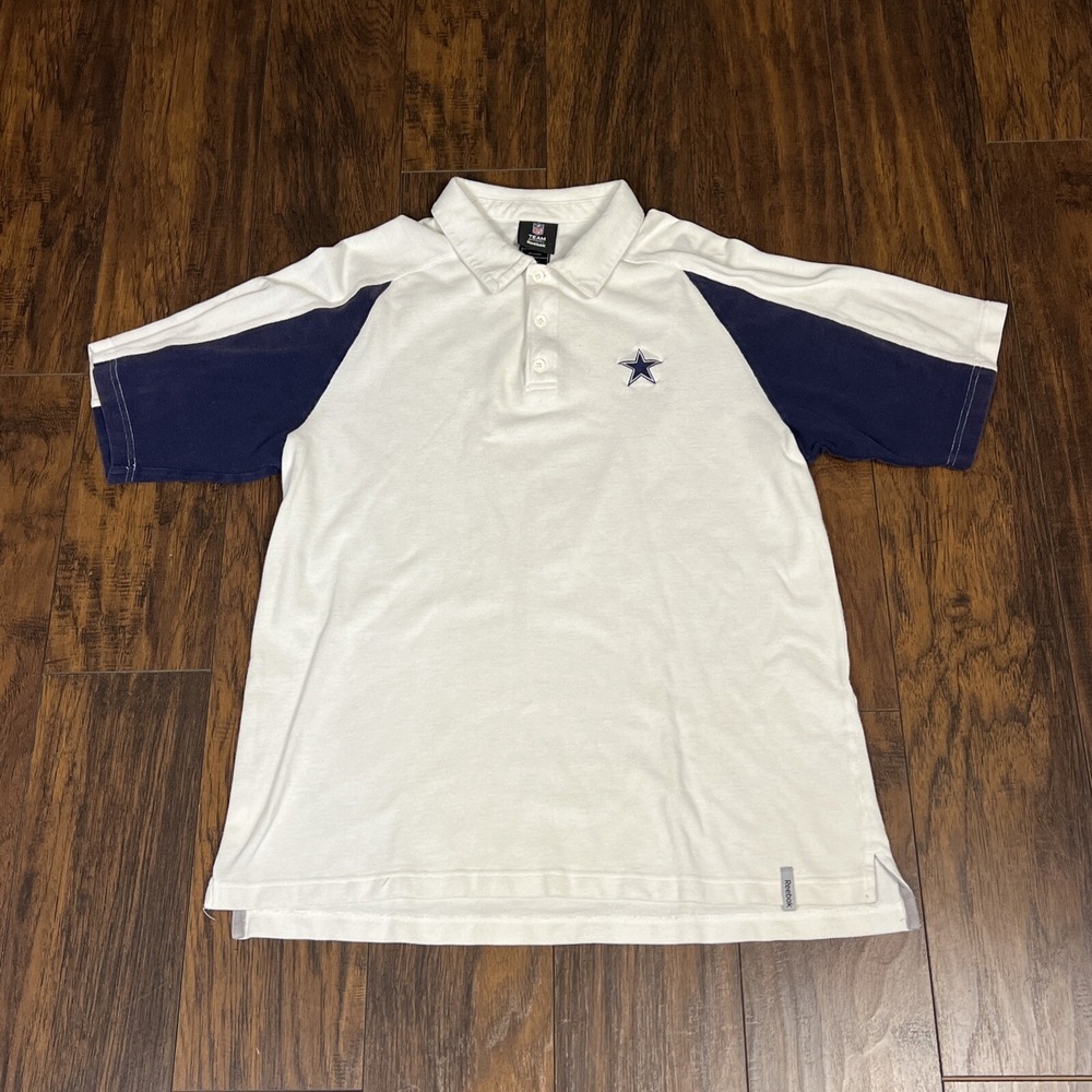 Dallas Cowboys Men's Reebok NFL Team Apparel White Polo Shirt Size L